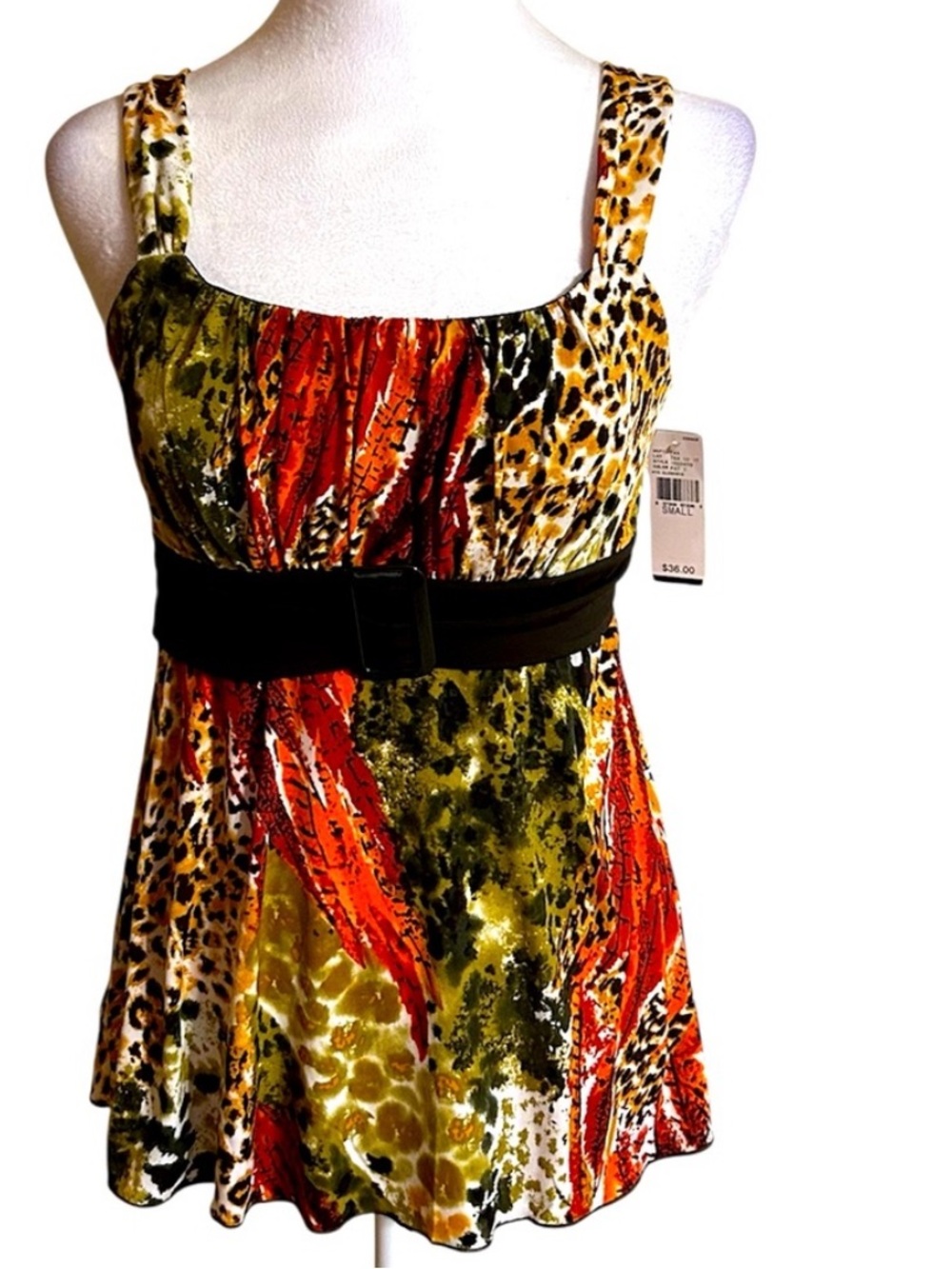 Silk Sleeveless Top with Vibrant Colors & Back Tie